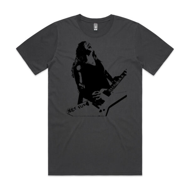 Eet Fuk Black Print - Men's Faded Tee Thumbnail